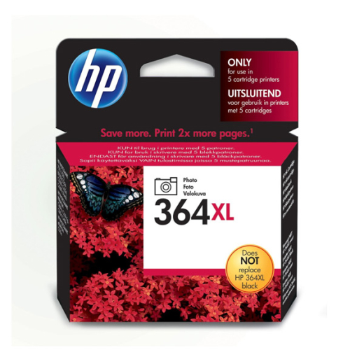 originale Tintenpatrone für HP Drucker: HP 364 PBK, Photo-Black, XL-Füllmenge